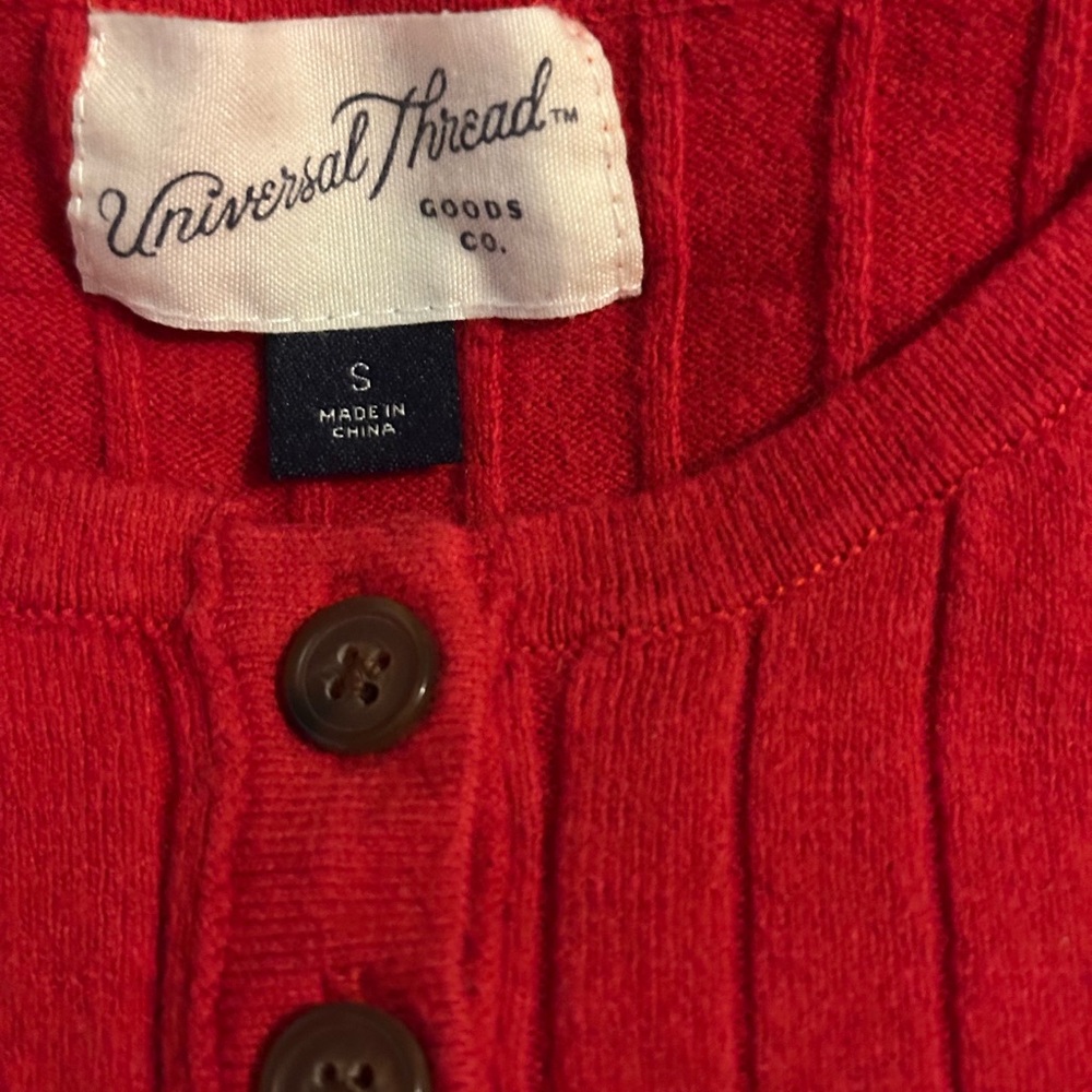 Universal Thread Vibrant Red Knit ribbed top